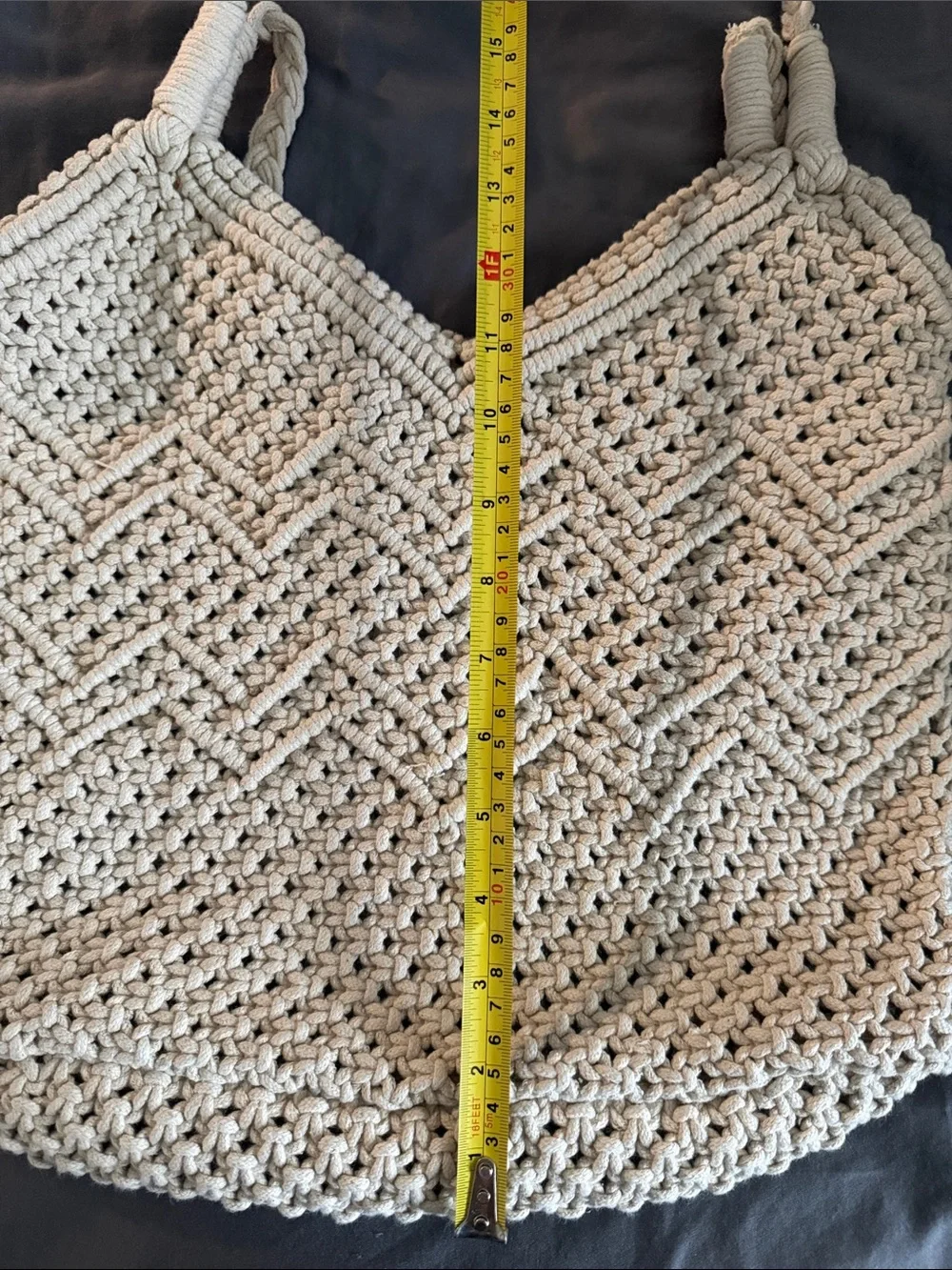 Woven Crochet Shoulder Tote Bag